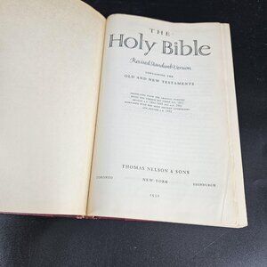 Vint 1952 Holy Bible Revised Standard Version Hard Cover Christian Book Nelson